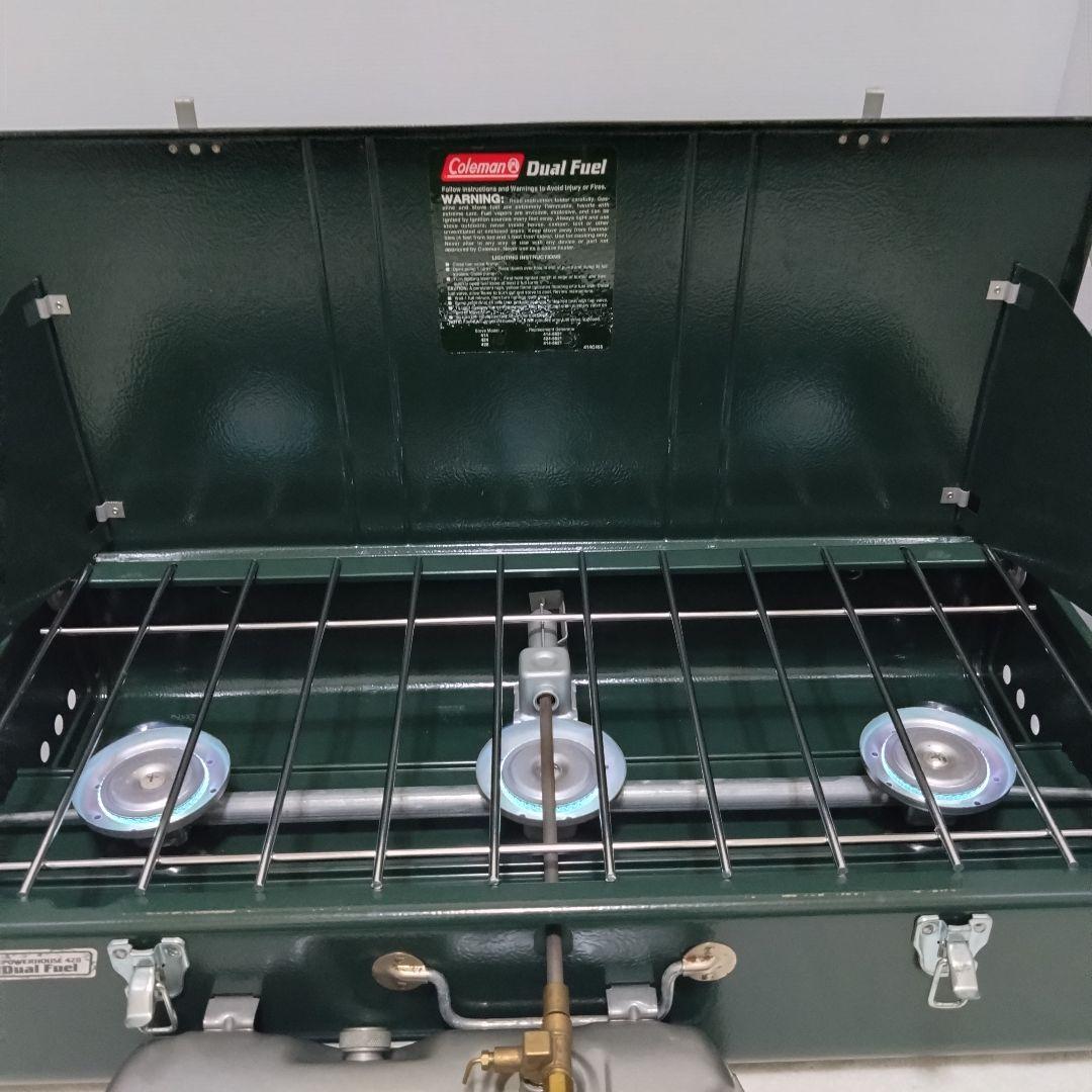【美品】Coleman コールマン428　スリーバーナー　コンロ