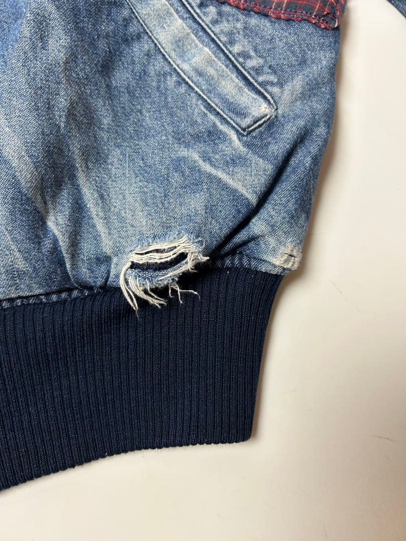 PINK HOUSE パッチワーク　デニムジャケット　MA-1