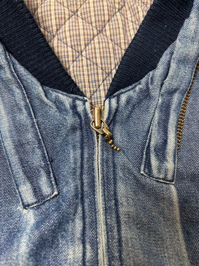 PINK HOUSE パッチワーク　デニムジャケット　MA-1