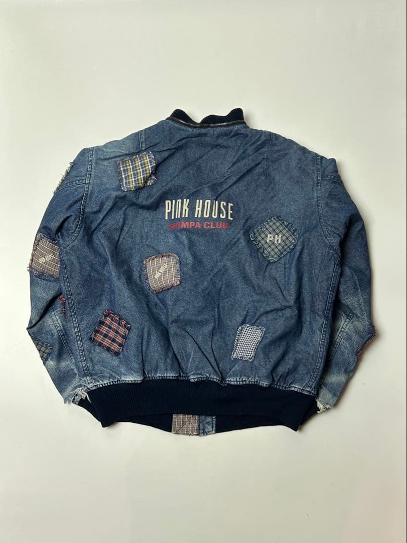 PINK HOUSE パッチワーク　デニムジャケット　MA-1