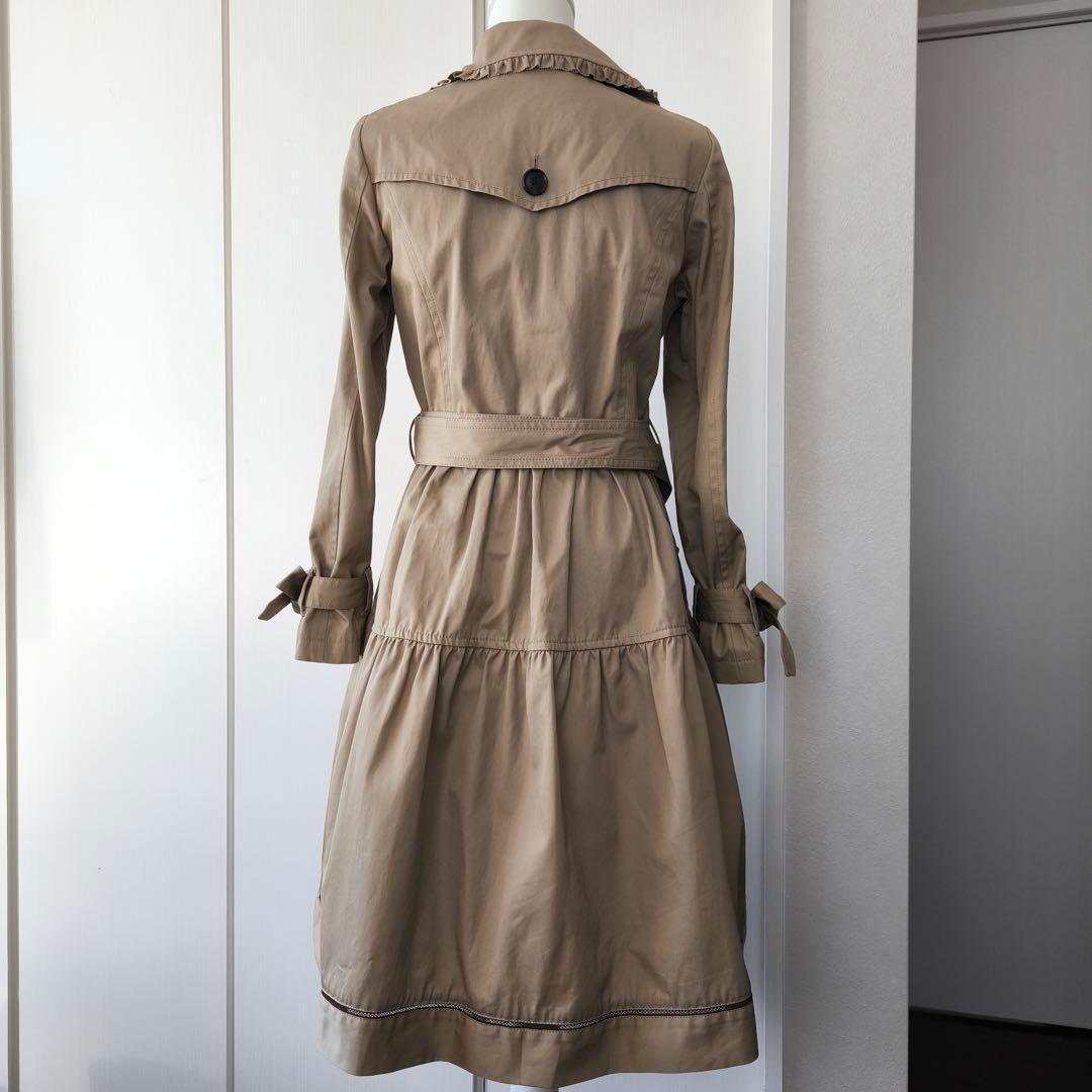 極美品　ピンクハウス　フリルトレンチコート　ロングコート　アウター