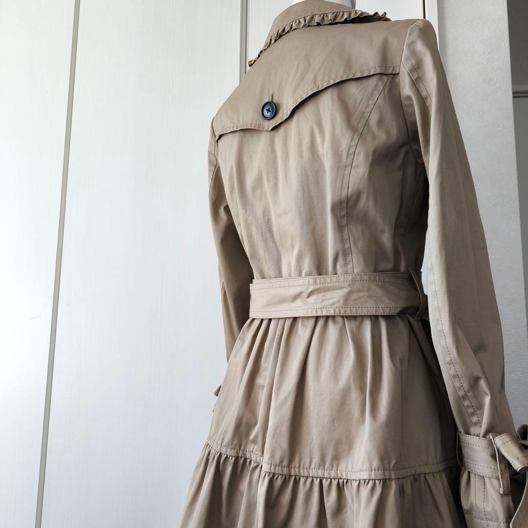 極美品　ピンクハウス　フリルトレンチコート　ロングコート　アウター