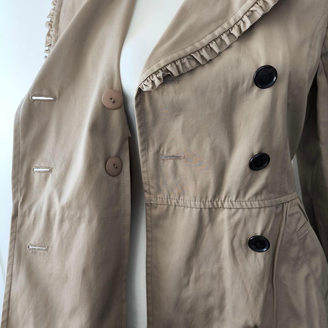 極美品　ピンクハウス　フリルトレンチコート　ロングコート　アウター