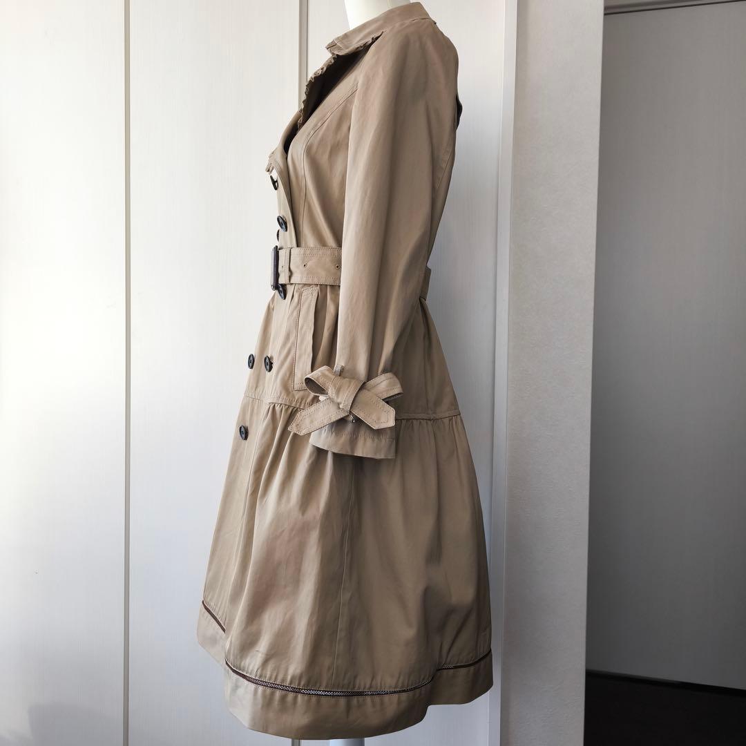 極美品　ピンクハウス　フリルトレンチコート　ロングコート　アウター