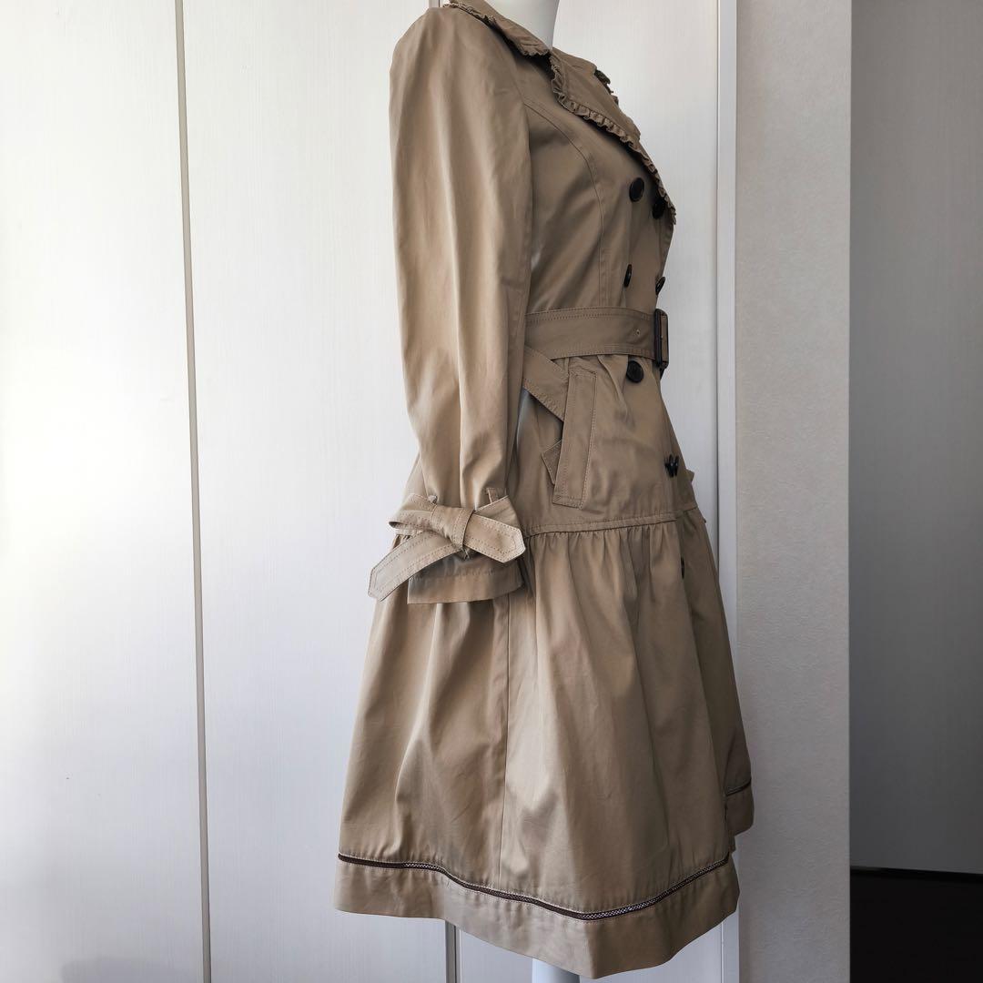 極美品　ピンクハウス　フリルトレンチコート　ロングコート　アウター
