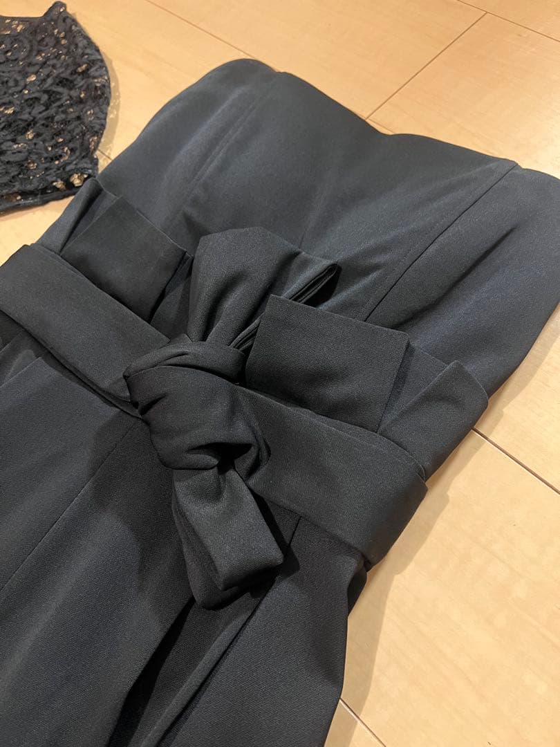 【美品】 ラグナムーン　ハイウエストワイドパンツドレス（黒）セット　S