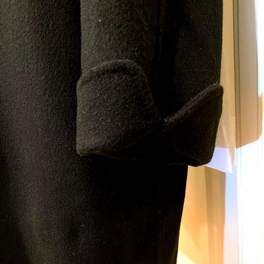 Aquascutumアクアスキュータム黒ブラックカシミヤ100%チェスターコート