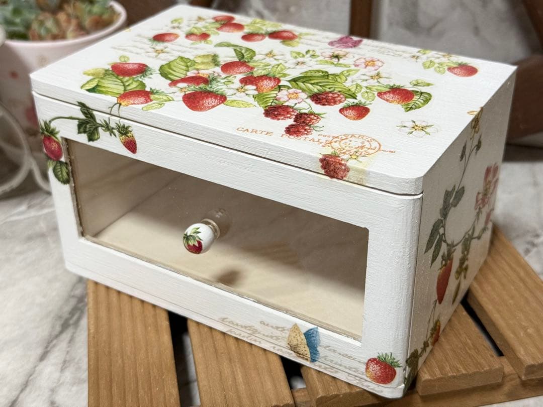 サイドテーブル※木製引き出しBOX※シンク型プランター※樹脂粘土※デコパージュ