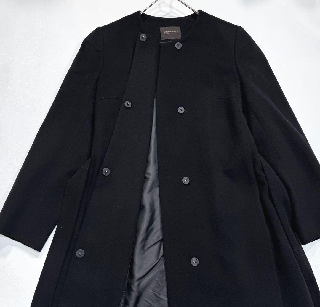 【近年モデル】トゥモローランドコレクション ノーカラーコート カシミヤ100％