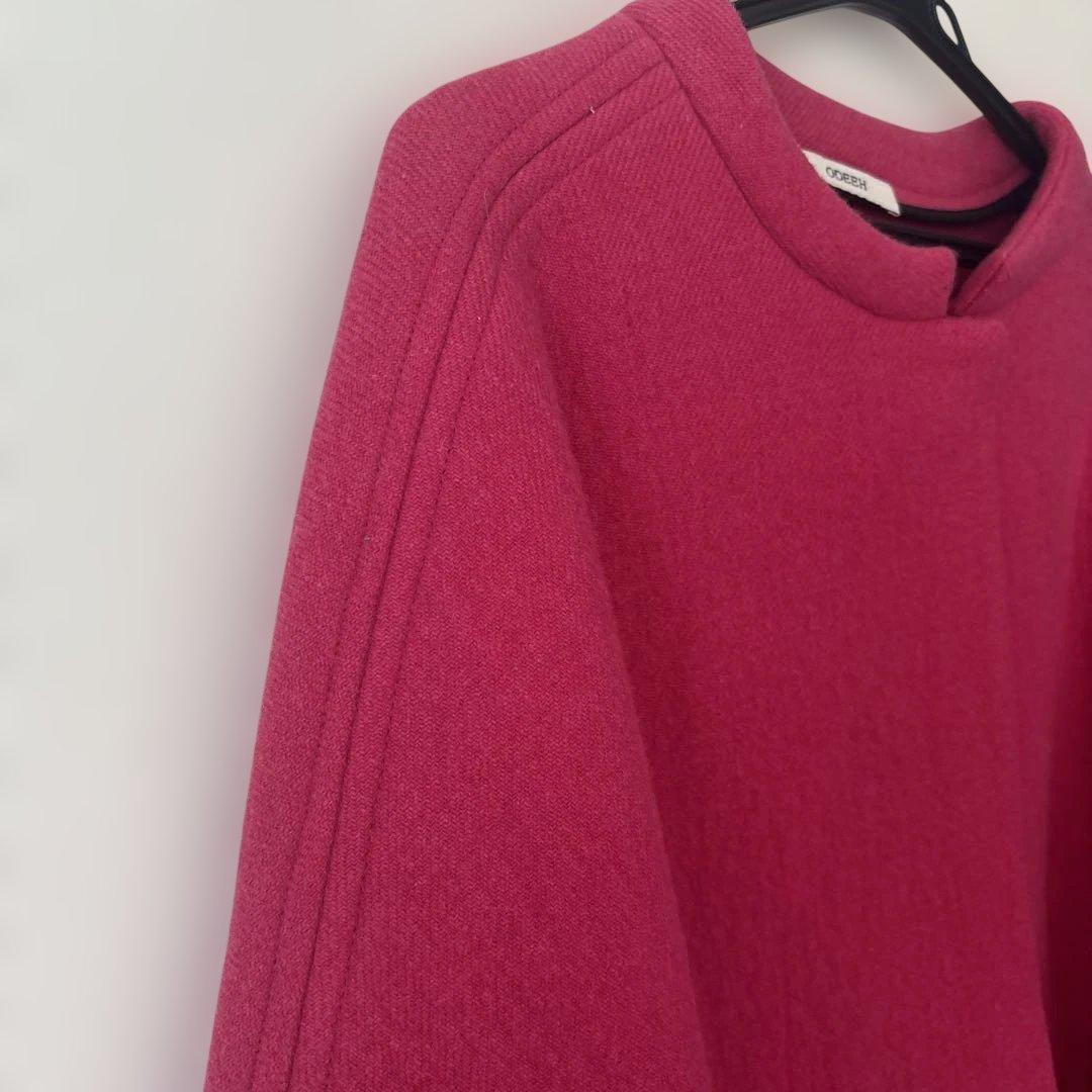 専用　美品ODEEH ケープコート　袖あり M〜Ｌゆったり　ピンク可愛い