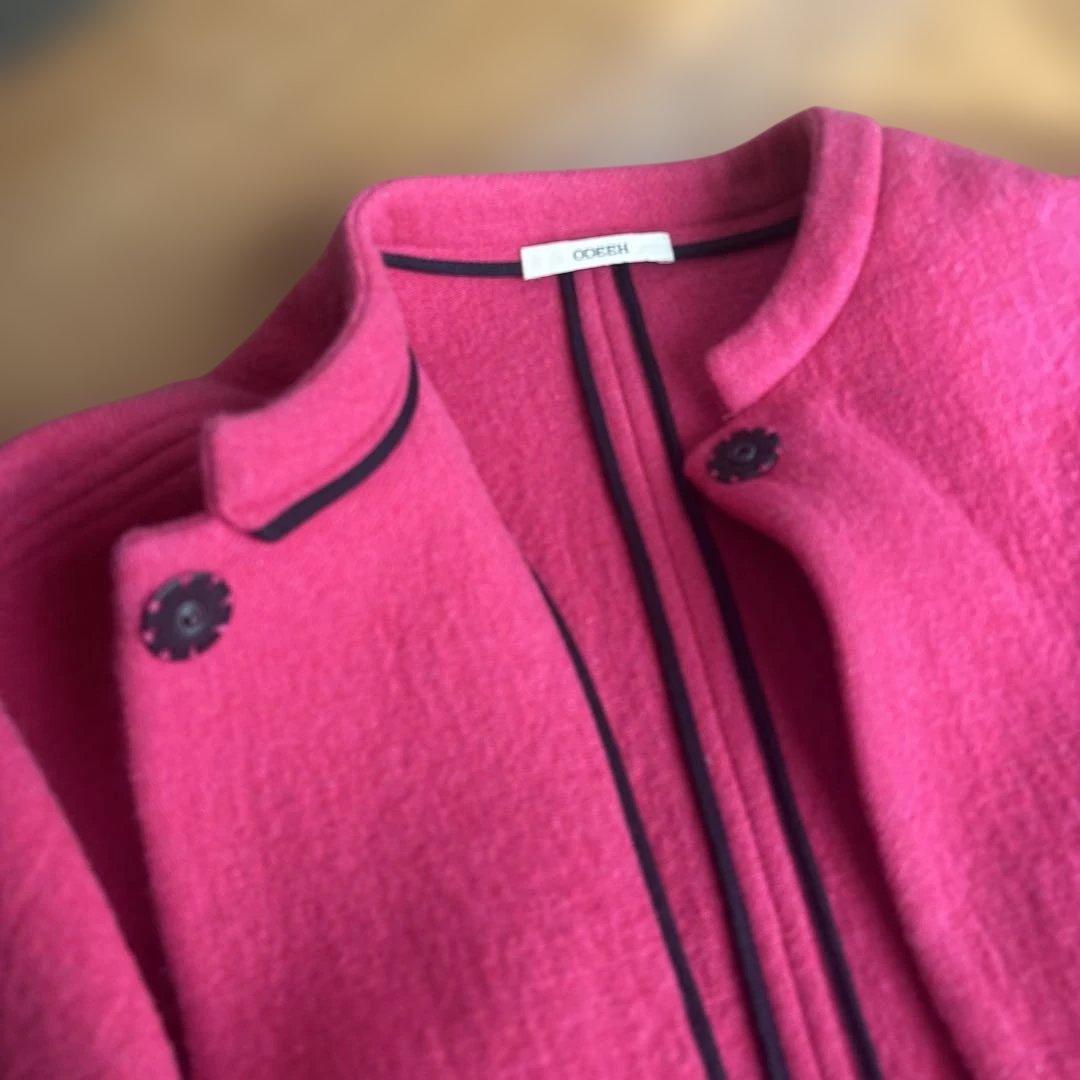 専用　美品ODEEH ケープコート　袖あり M〜Ｌゆったり　ピンク可愛い