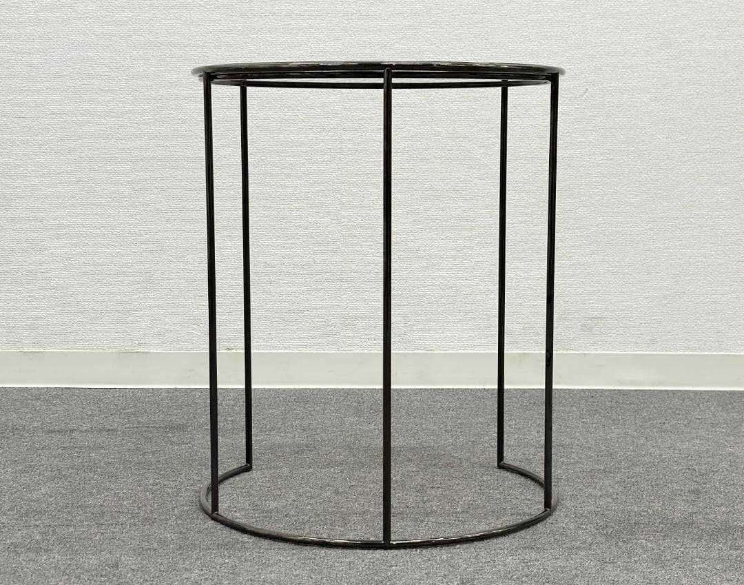 アルフレックス■CLIPS　ラウンド　サイドテーブル　直径40cm　ガラス　黒