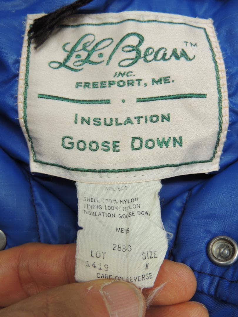70S VINTAGE L.L.Bean筆記体タグ フルスナップ ダウンベスト