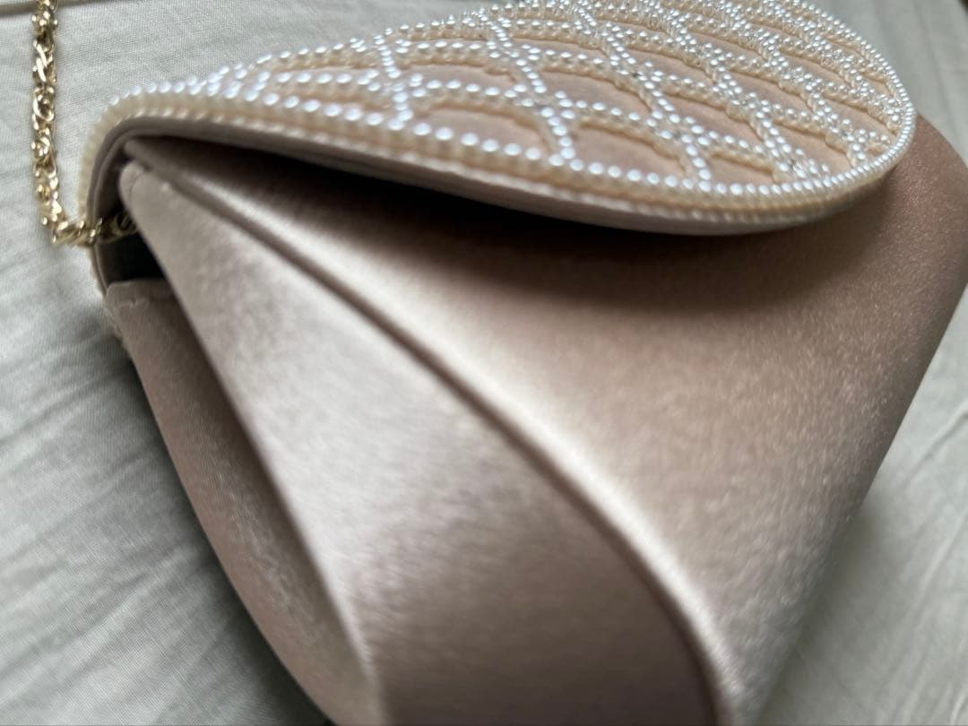 【値下げ】tokyo soir 東京ソワール パーティーバッグ ベージュ 披露宴