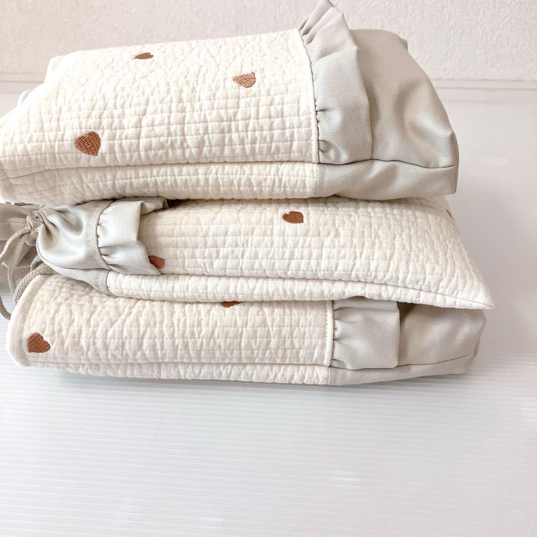 レッスンバッグ 上履き入れ　体操服袋　ヌビ　ハート刺繍