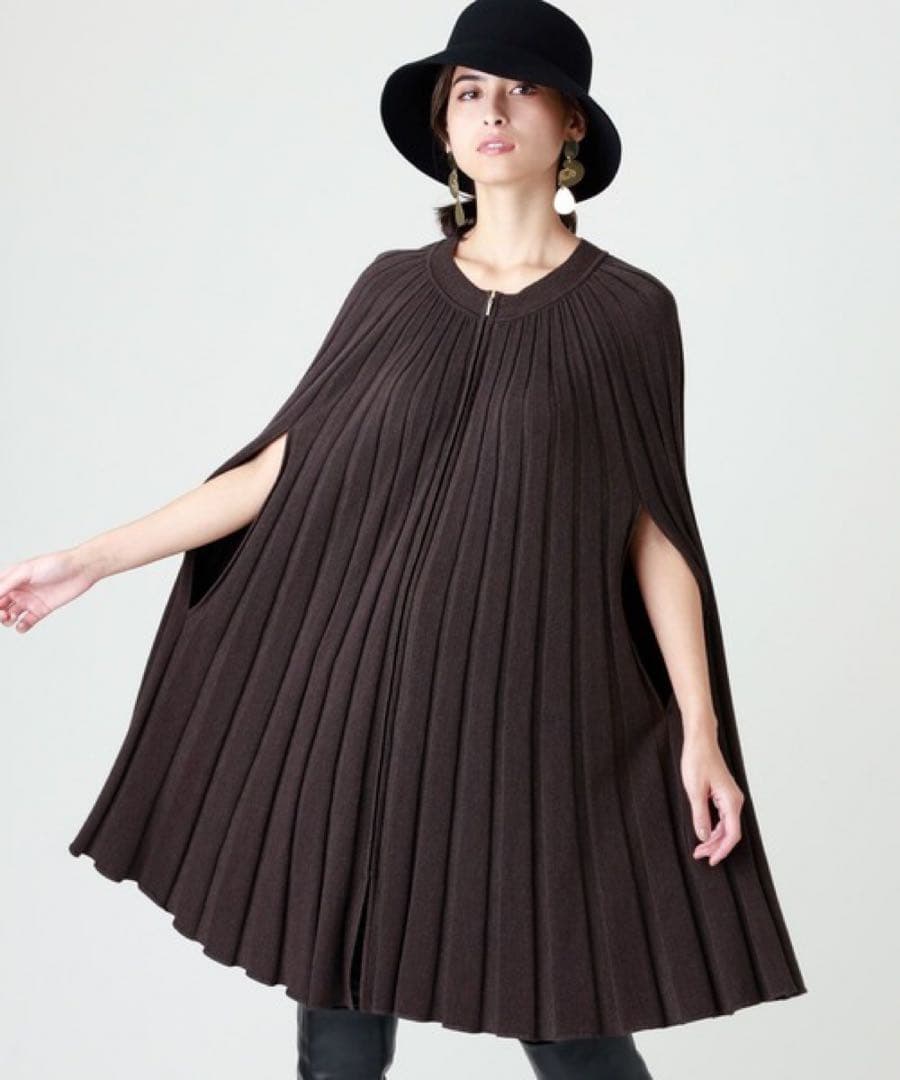 EPOCA エポカ 定価7.2万 プリーツケープジップニット ブラック 40