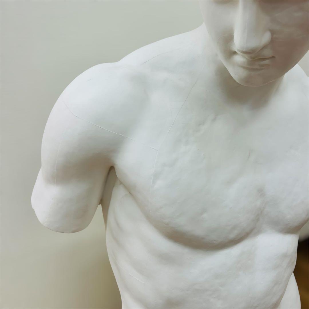 【状態良好】堀石膏制作 円盤投げ 半身像 アンティーク像 H‑012