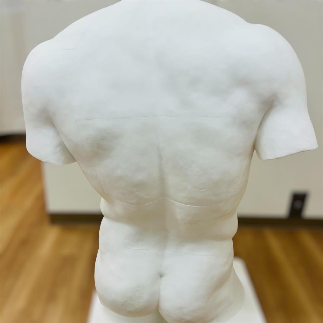 【状態良好】堀石膏制作 円盤投げ 半身像 アンティーク像 H‑012