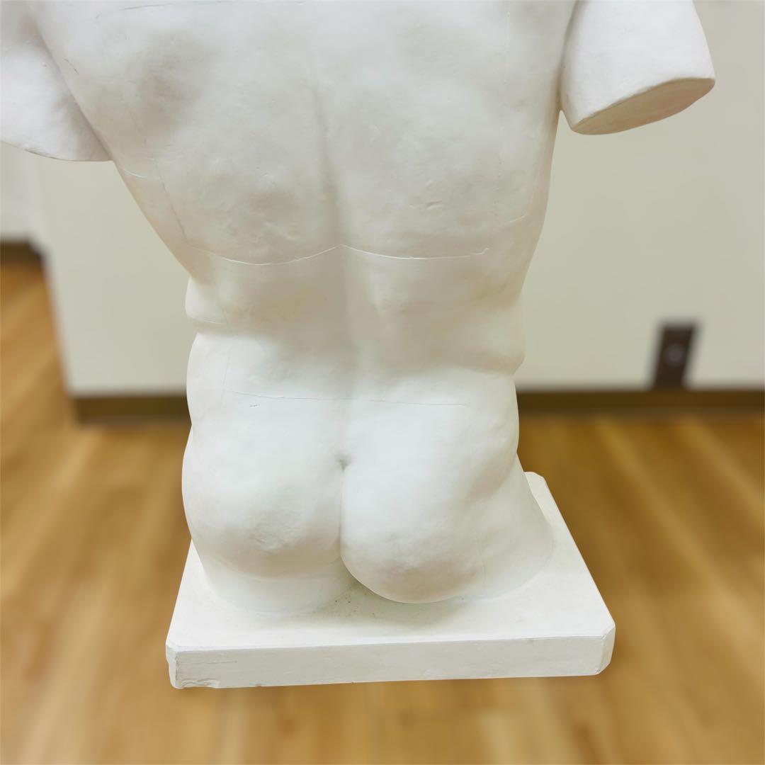 【状態良好】堀石膏制作 円盤投げ 半身像 アンティーク像 H‑012