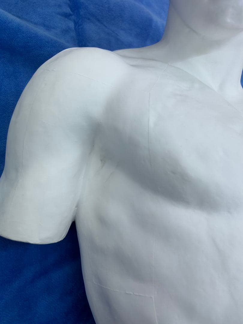 【状態良好】堀石膏制作 円盤投げ 半身像 アンティーク像 H‑012