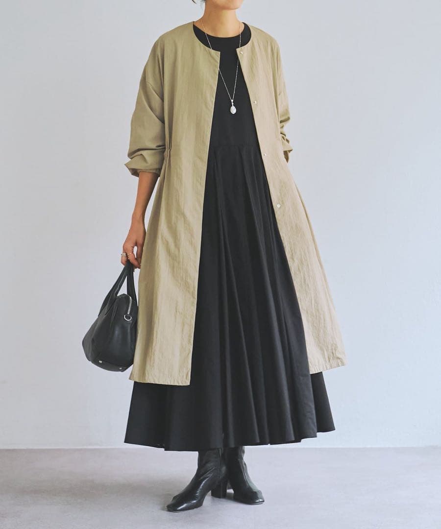 未使用級✨ビアズリー　バルーン袖フレアコート　ベージュ　Fサイズ 25年モデル