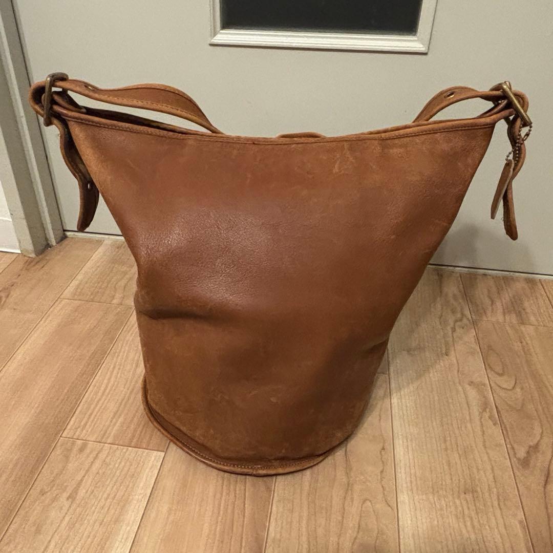 COACH オールドコーチ 本革 ショルダーバッグ　大型　バケツ型　90s