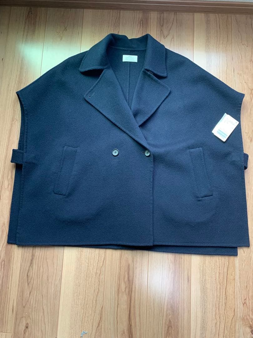 ウールナイロンリバーベスト　ネイビー　ポンチョ