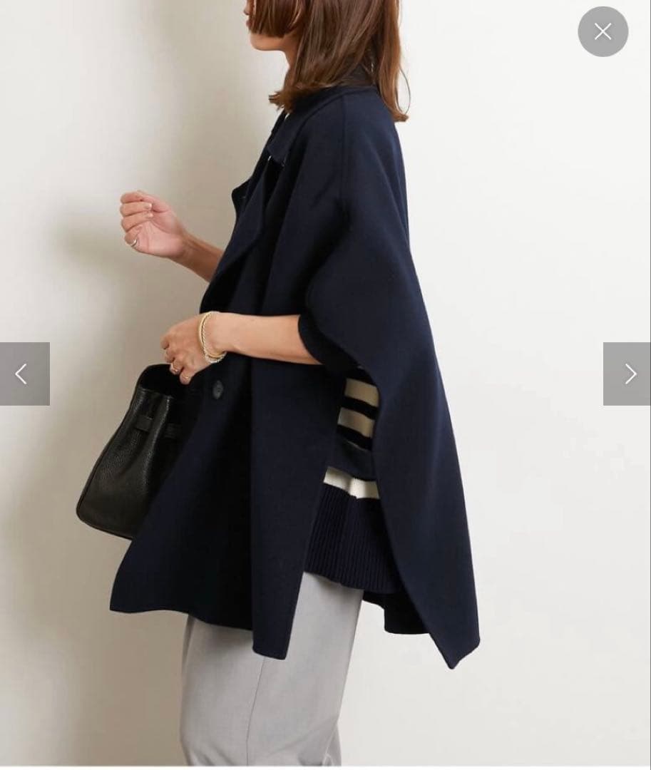 ウールナイロンリバーベスト　ネイビー　ポンチョ