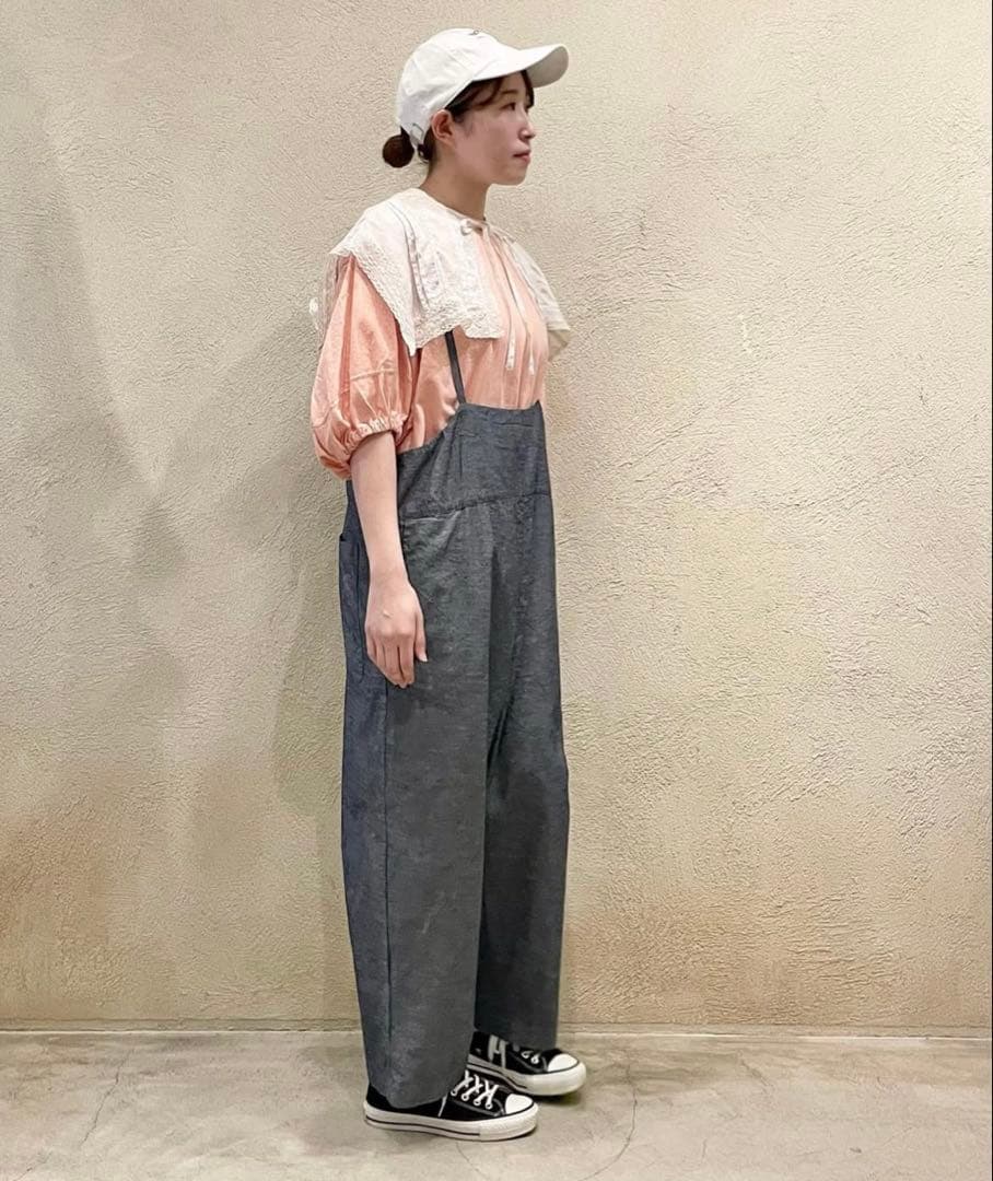 ゆかまま◡̈nest robe |UpcycleLinoダンガリーサロペット