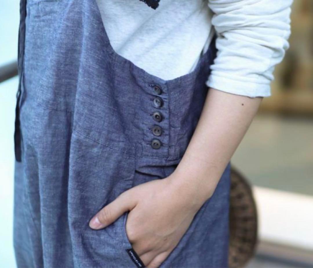 ゆかまま◡̈nest robe |UpcycleLinoダンガリーサロペット