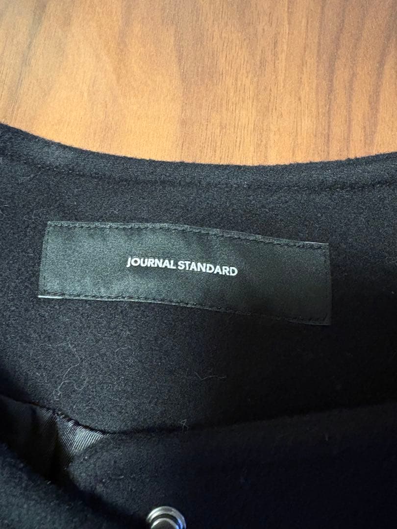 ジャーナルスタンダード　スーパー140ビーバーノーカラーショートコート 36