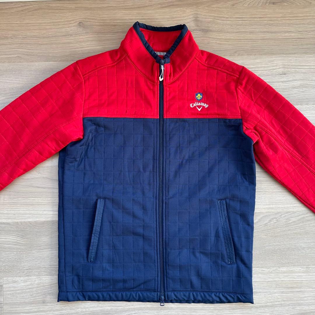 【美品】Callaway Lサイズ キルティングアウター レッドネイビーメンズ