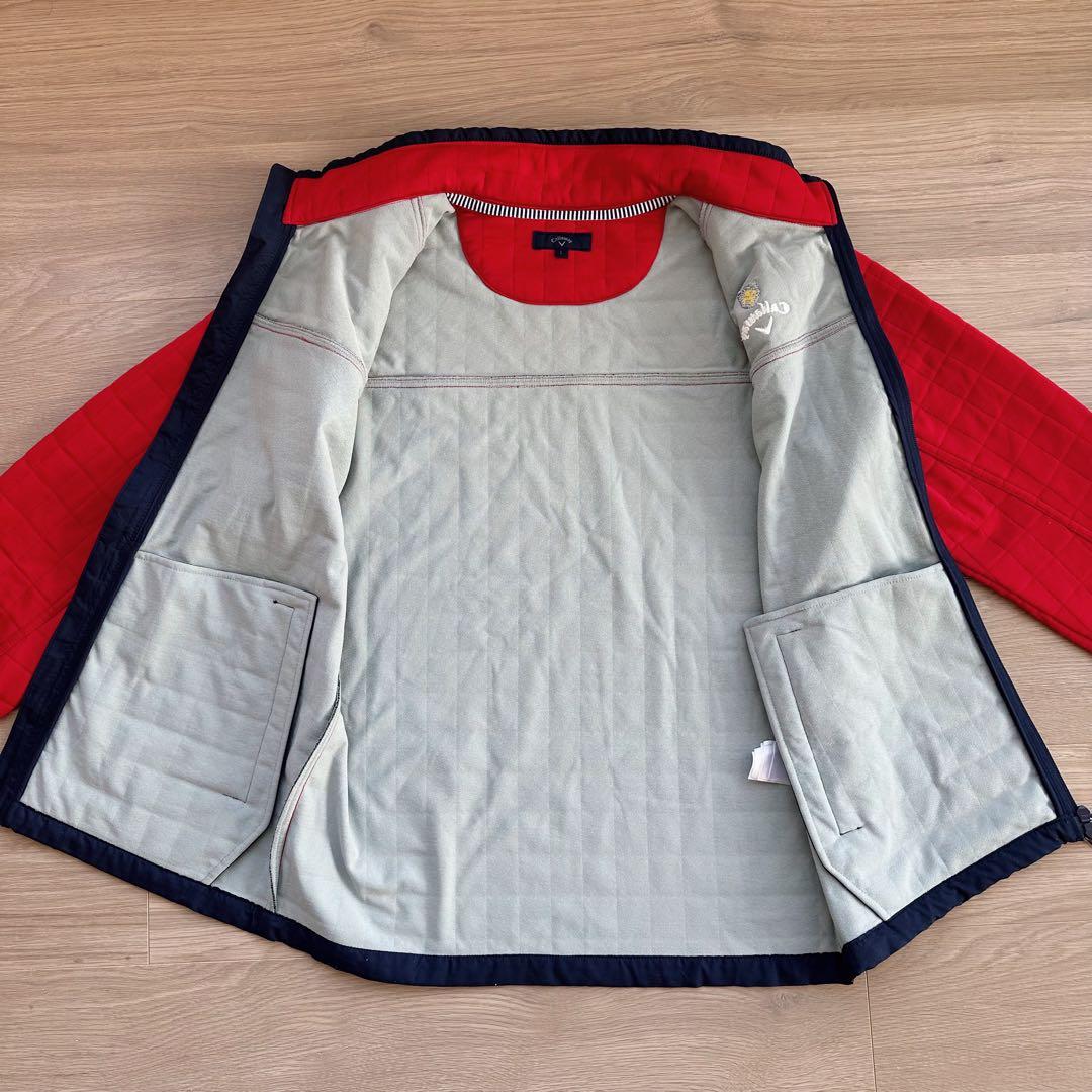 【美品】Callaway Lサイズ キルティングアウター レッドネイビーメンズ