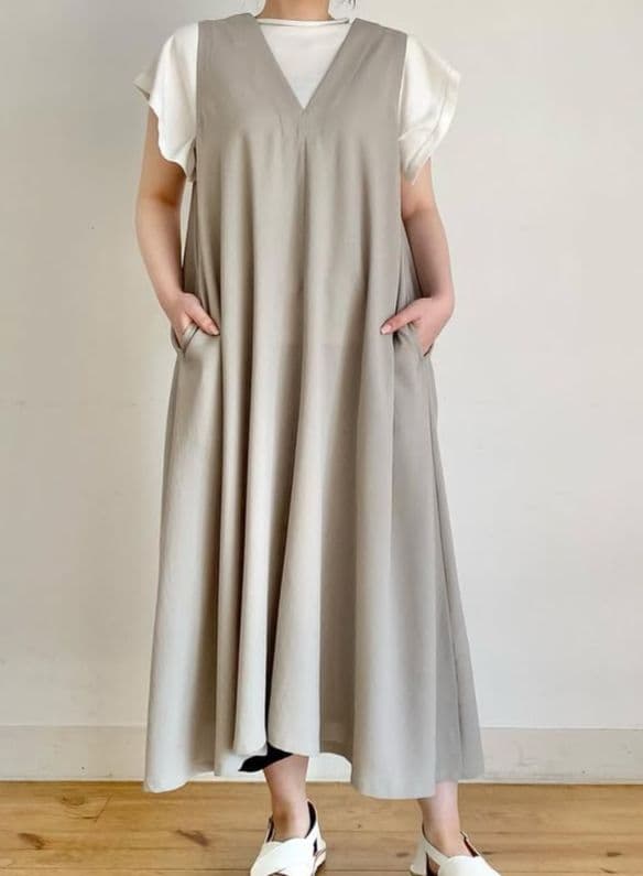 プランテーション　ノアールギャバワンピース / ロングAラインワンピース