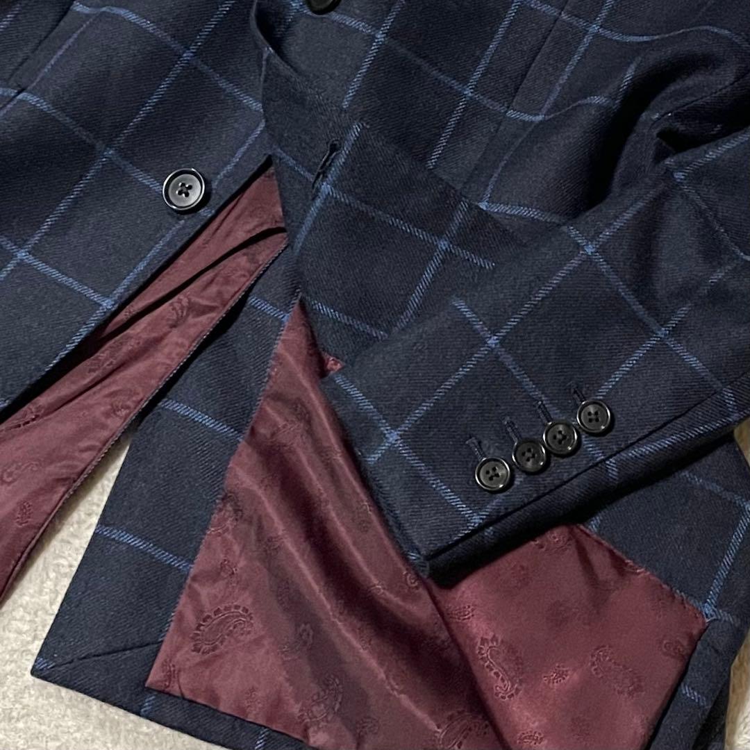 専用伊・ロロピアーナ社「カシミヤ＆シルク」×RESPECT チェックジャケット美
