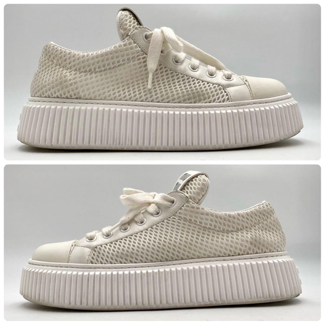 ♡MM♡✨ ミュウミュウ 厚底 スニーカー 靴 メッシュ 白 36.5