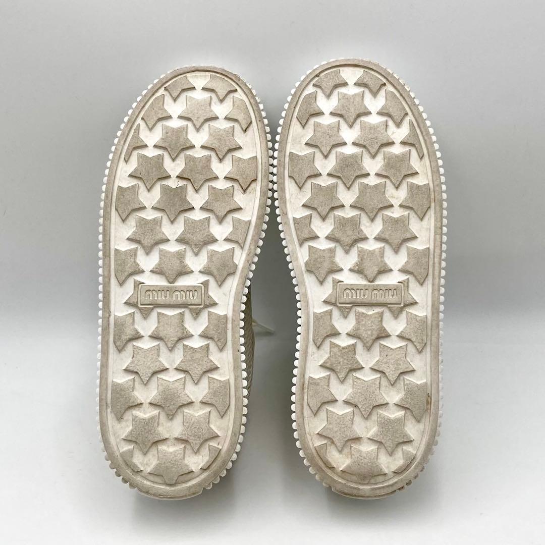 ♡MM♡✨ ミュウミュウ 厚底 スニーカー 靴 メッシュ 白 36.5