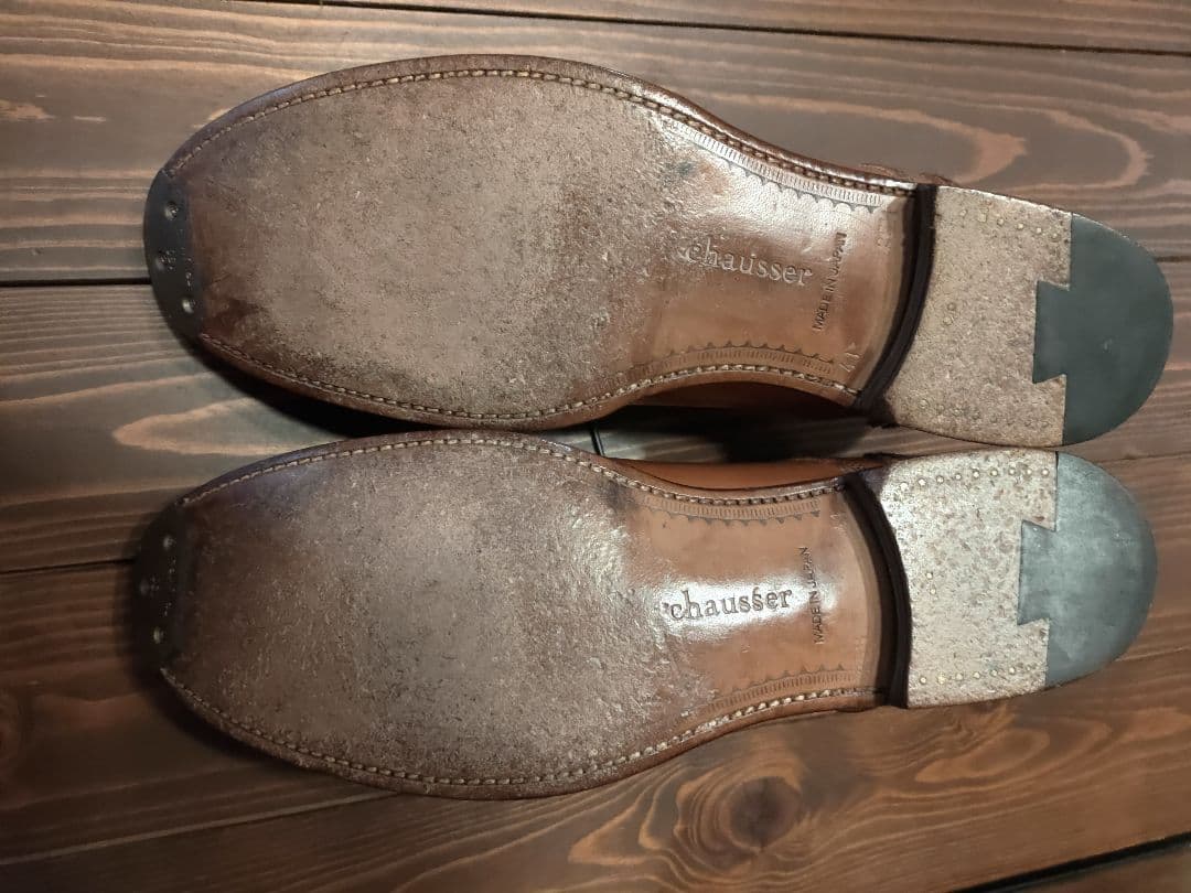 【美品】chausser ショセ コードバン プレーントゥ 短靴 25.5cm