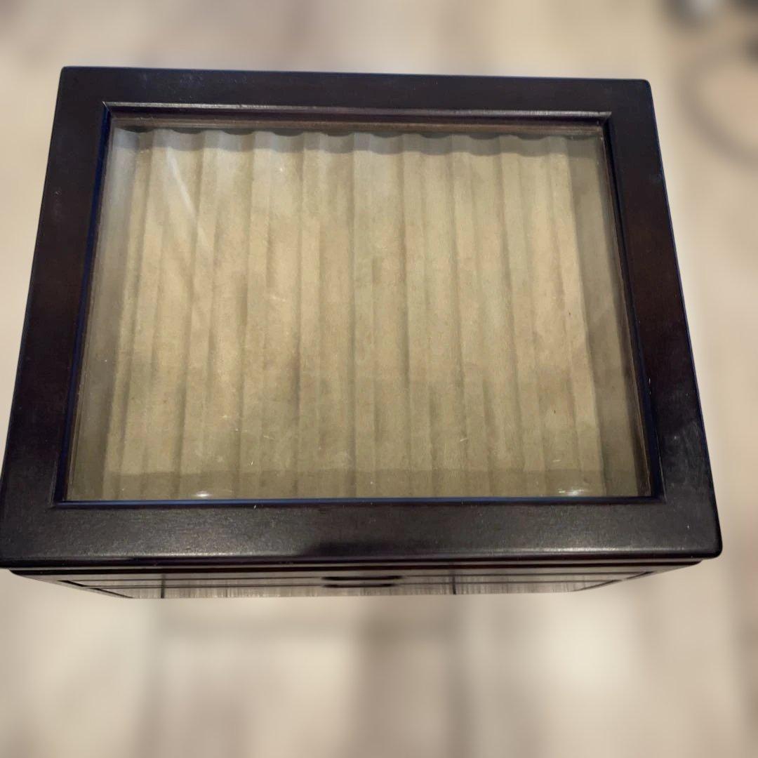 木製　万年筆ボックス ガラス天板付き[最終値下げ]