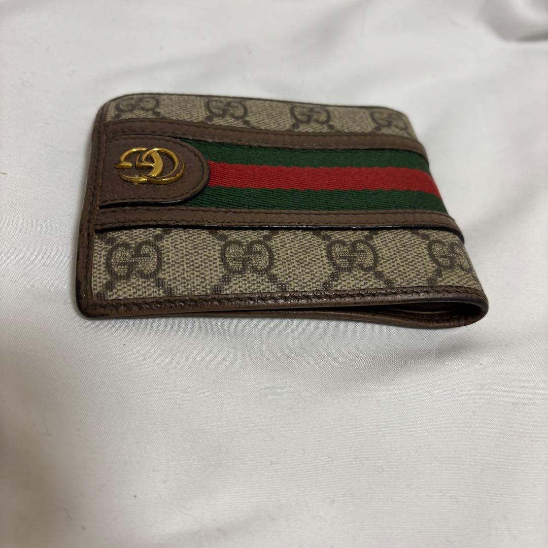 グッチ オフィディア GGスプリーム 597609 メンズ 二つ折り財布 中古