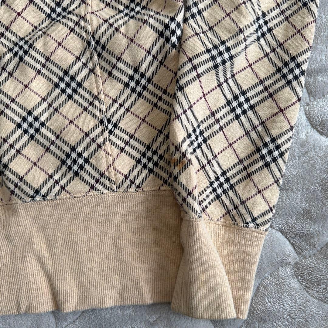バーバリーブルーレーベル ベージュ チェック柄 ジップアップ ブルゾン 38
