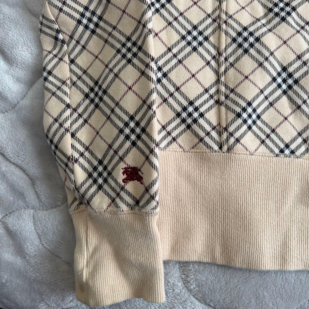 バーバリーブルーレーベル ベージュ チェック柄 ジップアップ ブルゾン 38