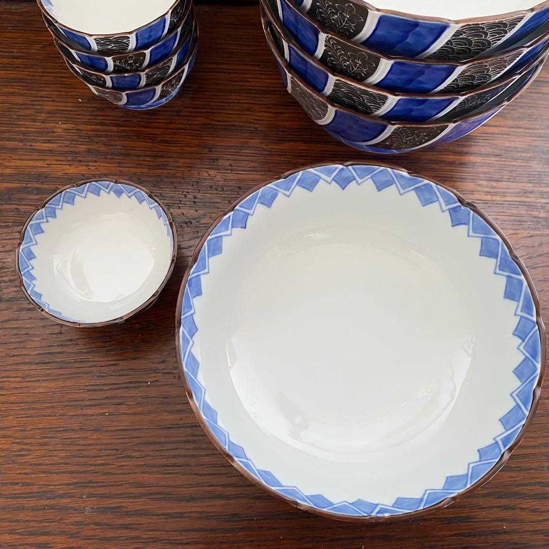 其泉　銀呉須手　中鉢小鉢10点セット