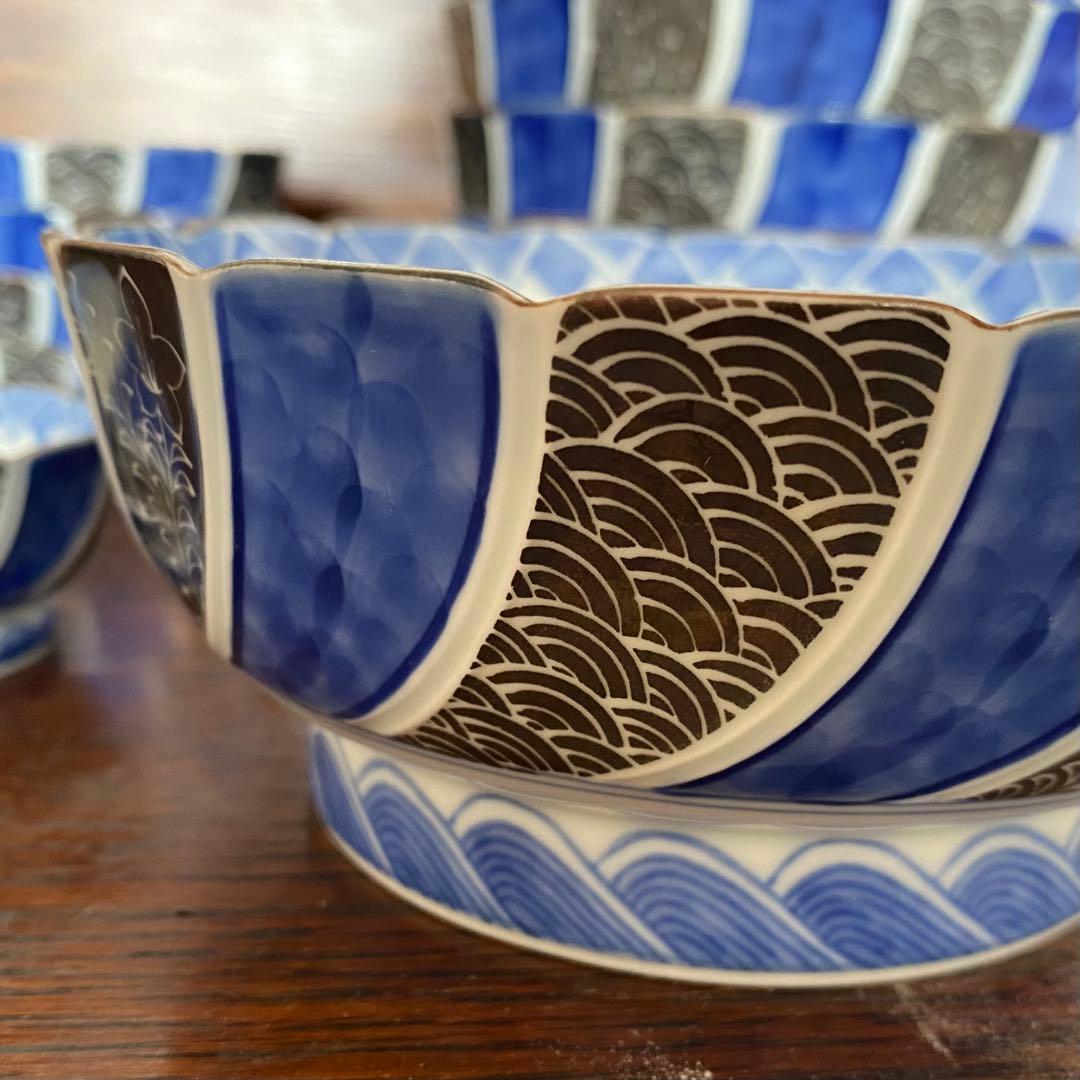 其泉　銀呉須手　中鉢小鉢10点セット