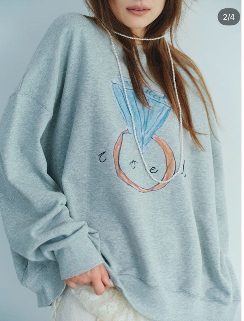【美品試着のみ】COEL ダイヤプリントスウェット グレー ヨンア