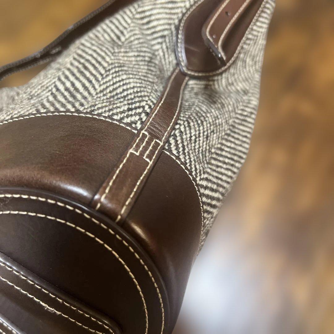 POLO RALPH LAUREN ヘリンボーン ミディアム バケット バッグ