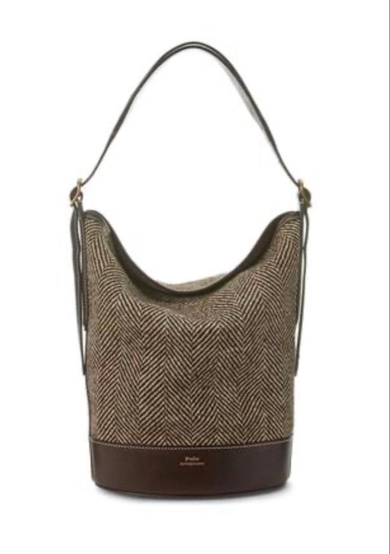 POLO RALPH LAUREN ヘリンボーン ミディアム バケット バッグ