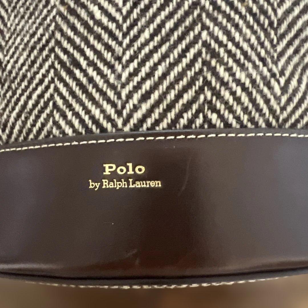 POLO RALPH LAUREN ヘリンボーン ミディアム バケット バッグ