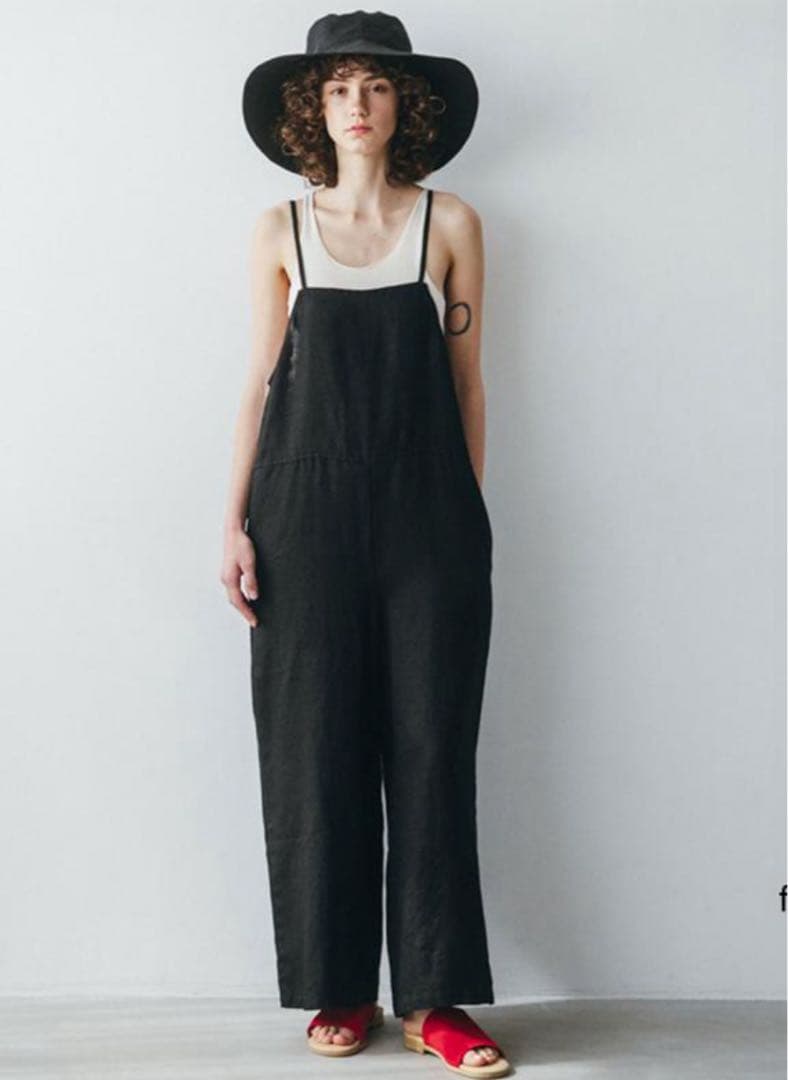 fog linen work マリ サロペット ブラック 2025 夏　美品