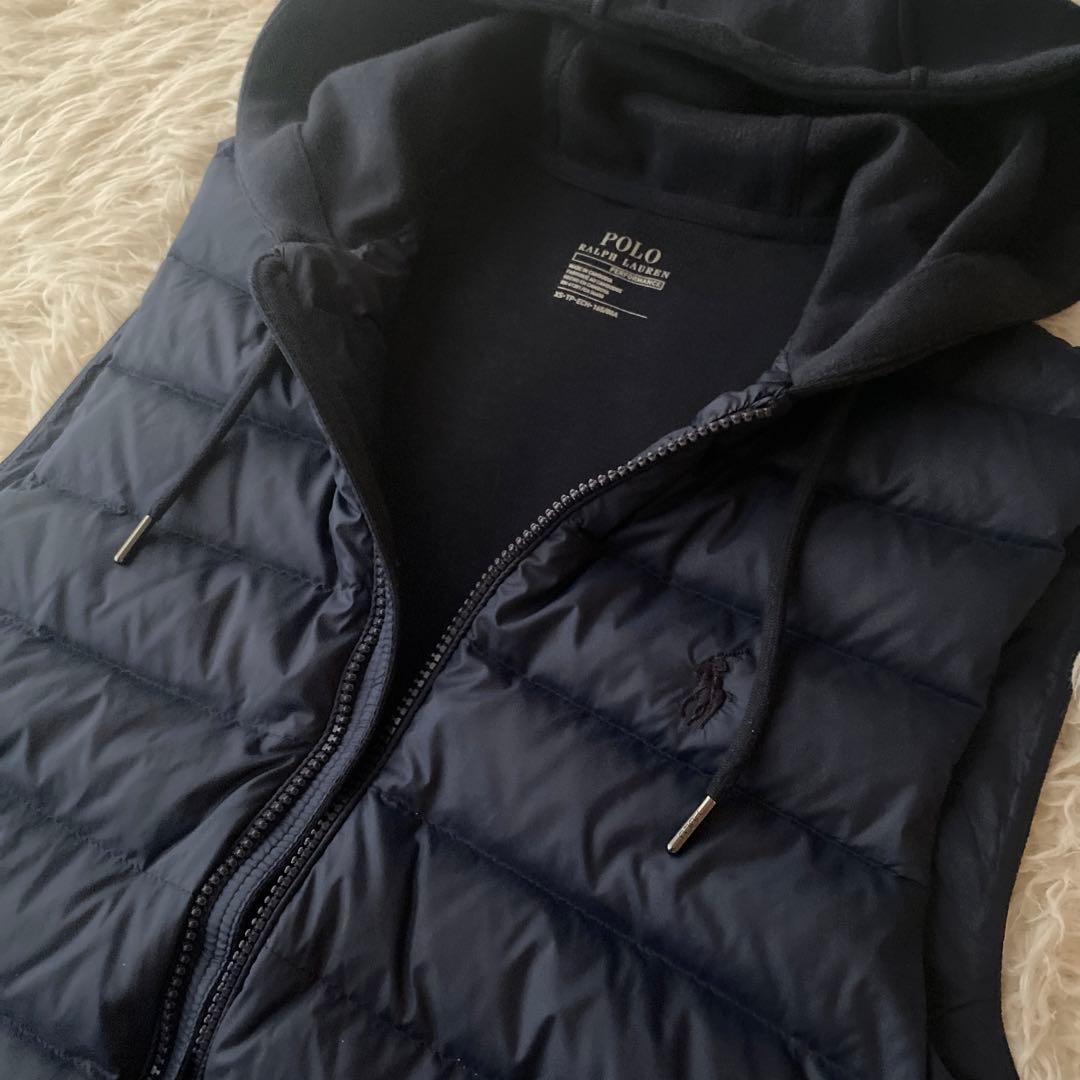 美品　ラルフローレン　ダウンベスト　スウェット　ネイビー　M相当